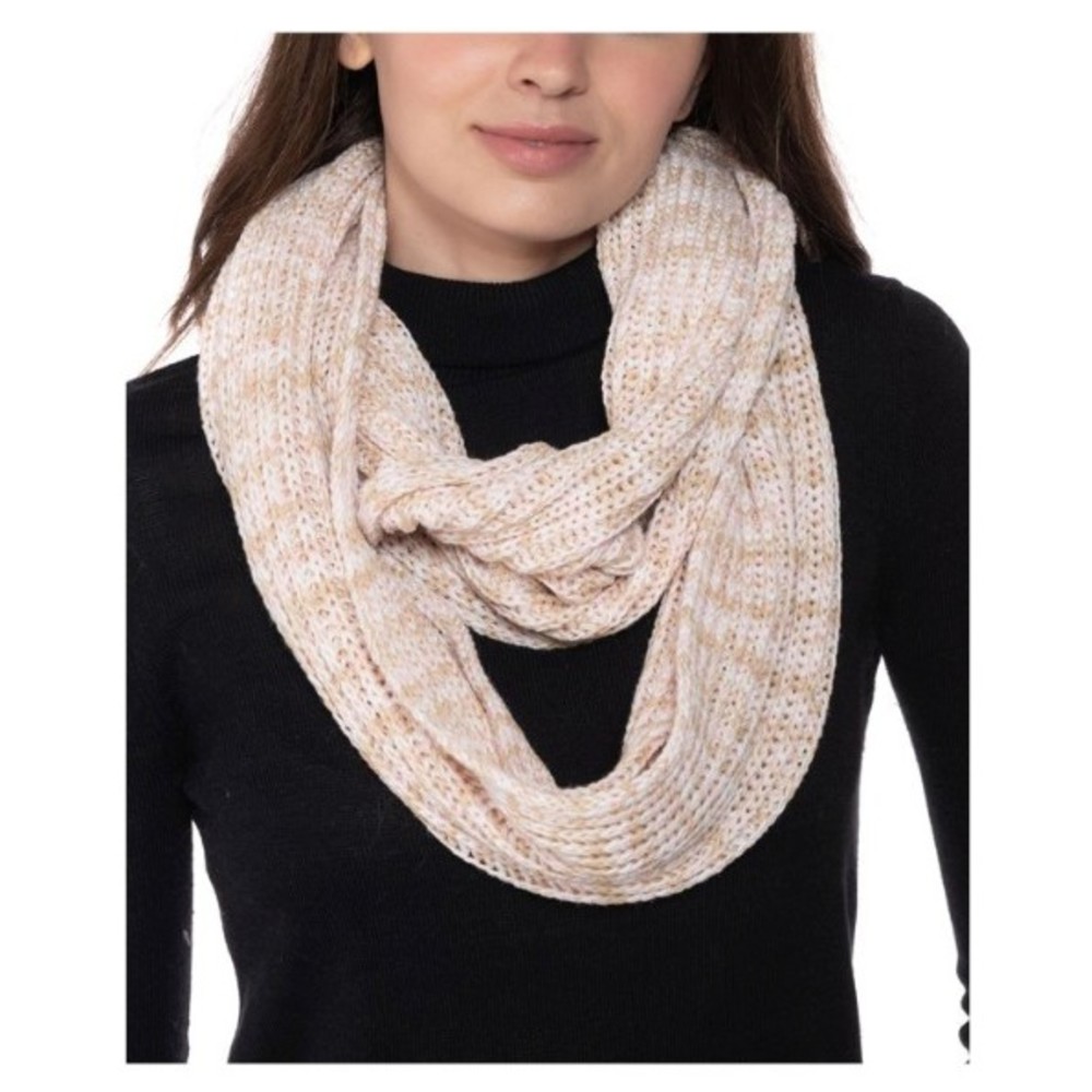 Style & Co Women's Neutral Ivory Space-Dye Ribbed Infinity Scarf One Size